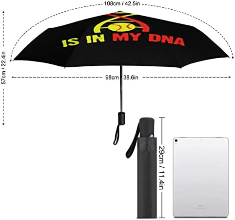 Софтболот е Во Мојата днк 3 Набори Чадор За Патување Анти-УВ Ветроупорни Чадори Модерен Автоматски Отворен Чадор
