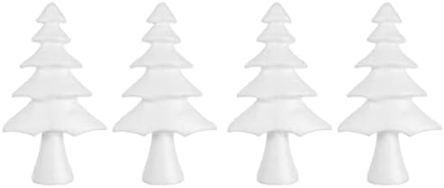Биенака 4 парчиња бела пена пена мала елка полистирен занаетчиско дрво бело стиропорско дрво елка пена пена