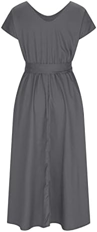 Gerенски фустан Gенерски за лето 2023 година моден обичен пролет и летен слој V-врат завој со кратки ракави фустан