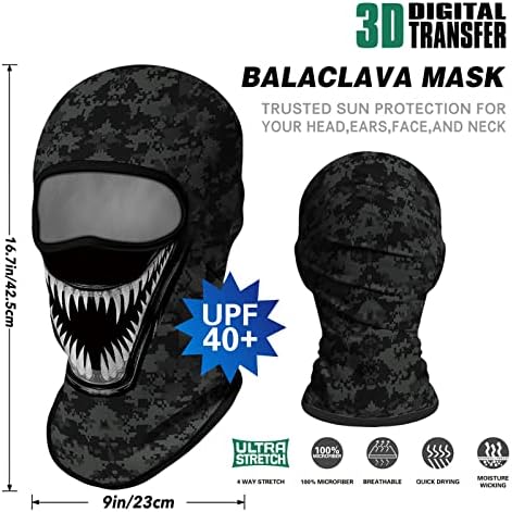 Венсвел 3Д балаклава ски -маска ладно череп животинско целосна маска за лице Велосипедизам/мотоцикл/Ноќта на вештерките