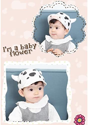 Kesyoo симпатична крава сончање памук бебе корпа капа симпатична врв капа од сонцето блок капа за момче девојче новороденче