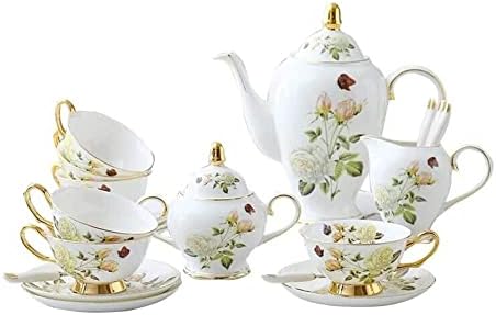 Office чајник роза коска Кина чај сет порцелански чај постави керамички тенџере кремаер шеќер сад чајник сет чајници