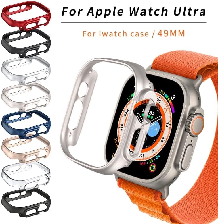 Dypero Cover за Apple Watch Ultra 49mm тврд компјутер заштитен случај шуплива рамка браник за iWatch 8 Ultra Case