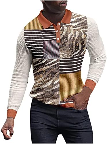 Модни Мажи Тенок Копче Врвот Повик Шиење Отворено Пуловер Кошула Јака Блуза Перат Атлетски Дуксер