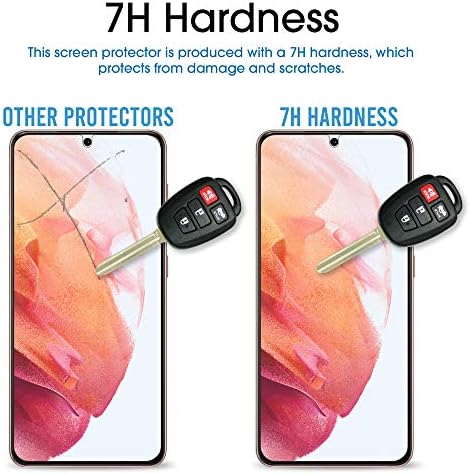 амфилм Заштитник На Екранот За Samsung Galaxy S21 5G 6.2 инчи, ID Компатибилен Со Отпечатоци, HD Јасен, Отпорен На Гребење