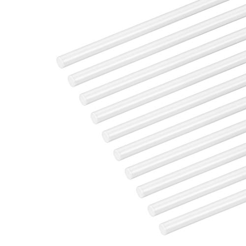 uxcell ABS styrene пластична тркалезна шипка, 3/32 инчи диа 20 инчи должина, бело за архитектонски модел што прави DIY 10 парчиња