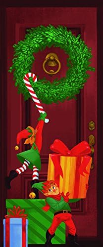 Декорација на насловната врата на Joоидоми, покривање на вратата на Божиќната елф, корица за висина на врата, Божиќна елф Банер за домашна