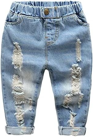 Tjtjxrxr мало бебе момче девојче искинато западно фармерки Девојки девојки Пријателски стил на тексас панталони
