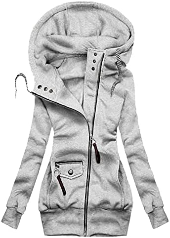 Sgasy женски преголем патент до качулка y2k јакна, лабава основна палто со џемпер со качулка