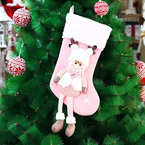 Хартиени топки Декорации Божиќ Божиќни чорапки розови Божиќни чорапи камин виси бонбони подароци чорапи дома празник Божиќни украси Божиќни колибри
