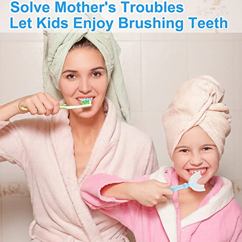 Четка за заби во форма на афемоли У деца, четки за заби за деца - четка за заби од 360 ° U Цела уста за чистење на устата за заби со