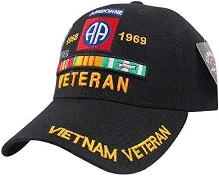 Американска армија 82 Виетнамски Ветеран Бејзбол Капа, Црна, Една Големина