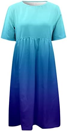 Летни фустани за жени 2023 плус големина лежерен макси фустан краток ракав со џебен фустан цветен бохо фустан проток фустани