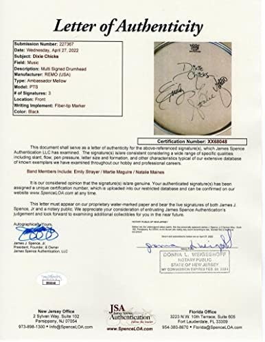 Целосниот бенд на Дикси Пиликс потпиша Autograph 12 Drumhead w/ James Spence JSA Писмо за автентичност - потпишано од Марти Магуиер,