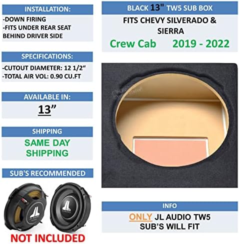 13 Единечна Запечатена Под-Кутија За Кабината На Екипажот На Сиера 2019-2022 Сабвуфер Комплет ЗА JL Аудио TW5 Subs Звучник Кутија За Заземјување