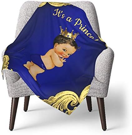 Gajajayzxn кралско сино злато круна круна бебе ќебе Супер мек 30 x 40 инчи, примајќи ќебиња