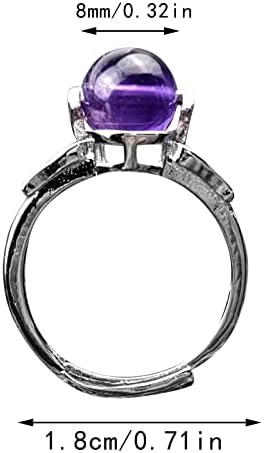 Свадбени прстени за жени со бело позлатен сребрен природен прстен за прстен за прстен за прстен за пренесување ротирачки прилагодлив
