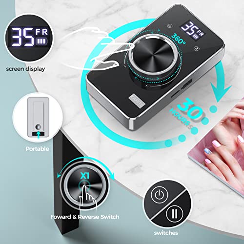 Машина за вежбање за нокти за нокти Карит за акрилни нокти, електрична датотека со електрична нокти од 35000 вртежи во минута со