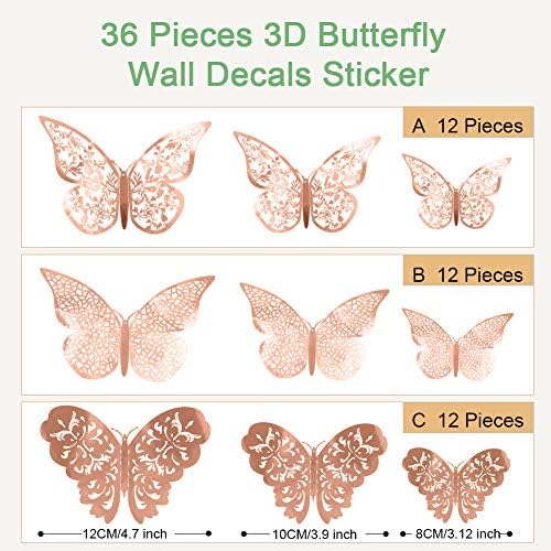 Fortomorrow Butterfly wallидни решенија металик хартија 3D домашен декор на налепници DIY маж изработени декоративни мурали за дневна