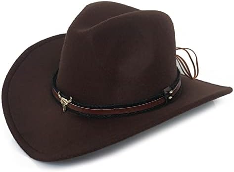 Каубојски капа мажи Вестер-1/4 faux се чувствува широко облога на отворено сончево капаче со жица за жени жени бронза