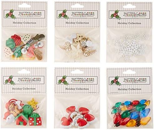 Копчињата Galore Christmas Chath Theth Packs Packs-Set од 6