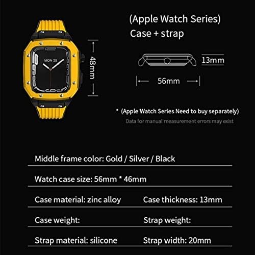 Dzhtus за Apple Watch Band Series 6 44mm Alloy Watch Case 45mm 42mm Метална рамка за модификација на комплет додатоци за iWatch