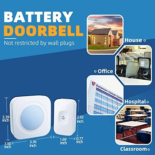 Безжични врата за врата за домашна батерија управувана од врата на 1200 стапки со светло светло 36 мелодии 4 нивоа на јачина