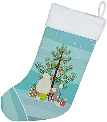 Богатства на Каролина CK3556CS Пудлица Божиќно дрво Божиќно порибување, камин виси чорапи Божиќна сезона забава Декорации за семејни празници,