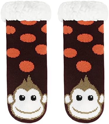 Дурио Детски Чорапи За Влечки За Девојчиња Момчиња Дебели Пријатни Нејасни Чорапи Чорапи Против Лизгање На Животни Топли Божиќни Чорапи