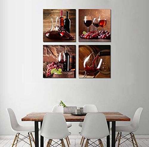 Црвено грозјено вино wallид уметноста, сè уште живот постер овошје овошје платно платно сликање украси за трпезарија салон бар канцеларија