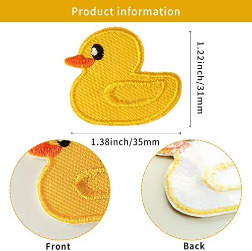 10 парчиња мини патка извезени закрпи Симпатична жолта ситна патка железо на лепенка за облека фустани јакни капачиња DIY патка