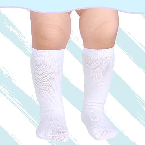 Мини ангел бебе колено високи чорапи бутовите високи чорапи Беспрекорни чорапи со памук за новороденчиња за новороденчиња момчиња девојчиња 5