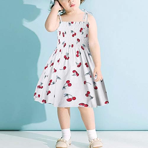 Realdo дете на дете девојче облекува летен фустан облеки Обичен каиш без ракави, симпатична цветна принцеза Судерес Детска облека