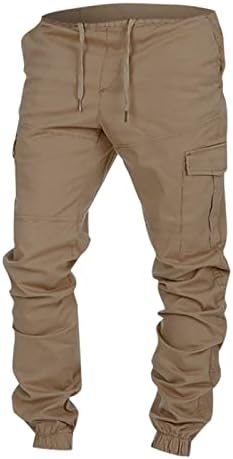 Машки комбинезони привлекуваат мулти -џебни панталони панталони за пешачење памучни панталони со двојки
