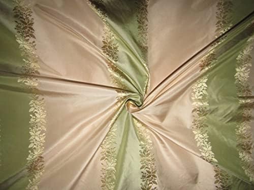 Свила Тафта Пастелни Зелени И Голи Розова Боја Жакард Лента 54 од Дворот