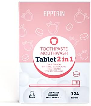 Таблети за паста за заби на Аптрин, 124 пакувања за измешано миење на устата за заби за нега на заби, белење на јазичиња за пасти