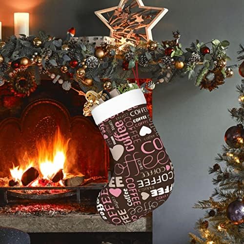 Augenserstan Christmas Codrings Lovers Cafe Cafe Hipster Espresso двострано камин што виси чорапи