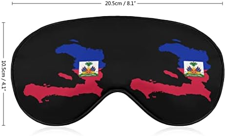 Мапа на Хаитифлаг Смешно спиење маска за очи меко заслепено око со прилагодлива лента за ноќни очила за мажи за жени
