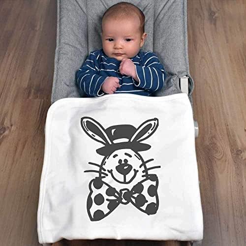 „Зајак со капа и лак“ памучно бебе ќебе / шал