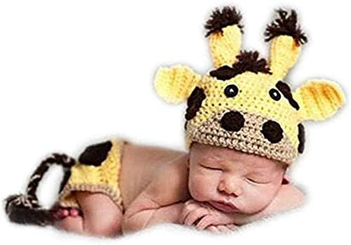 Новороденчето фотографија за бебиња реквизити момче девојче капчиња плетени добиток од шорцеви Фотографија пукаат облеки жолта