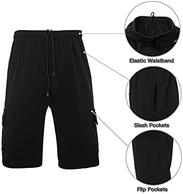 Машка машка панталони со лесни лесни опуштени еластични привлечни атлетски теретани за вежбање со пот, шорцеви со товарни џебови