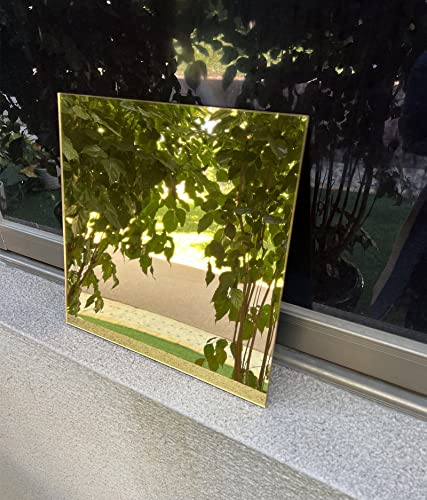 Сет од 2 злато огледало, 1/12 '' огледален акрилен луцит плексиглас лист