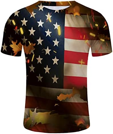 XXBR кошули со кратки ракави за мажи, американски знамиња за печатење графички маички патриотски кошули мускули вежбање салата врвови маица