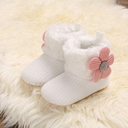 Бебе руно чизми Новородени топли папучи пријатни зимски чизми чорапи чевли за новороденче за безобразник со не лизгање на дното 0-18 месеци