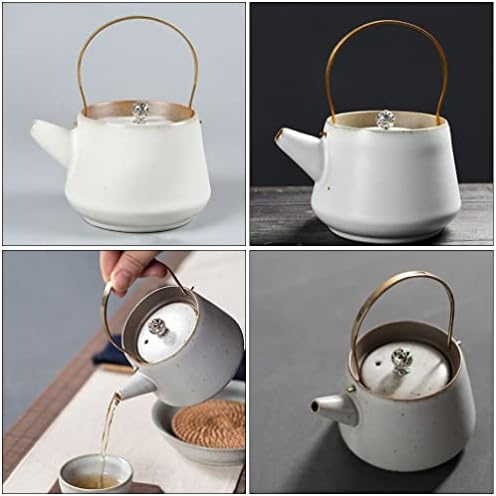 Кабилок канцеларија декор преносен шпорет горил чај чај керамички чај тенџере: ретро вода котел со инфузер и рачка од порцелански чајници