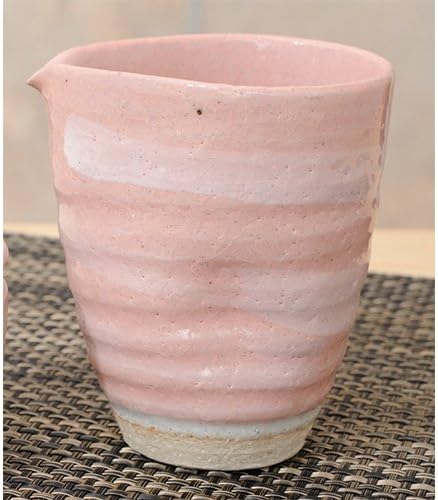 せ ともの 本 舗 Sake чаша, розова, четкана, ладна чаша, 10,1 fl oz, подарок, јапонски прибор за јадење, симпатична, ентериер