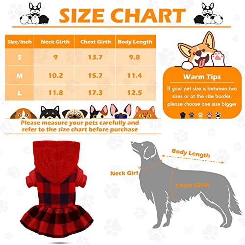 2 парчиња плетени карирани кучиња облечени топло меко куче џемпер здолниште Облека со капа есен и зимска облека за миленичиња со миленичиња