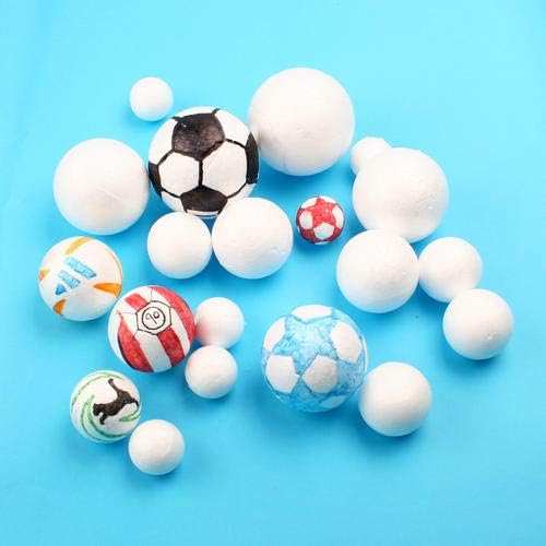 Crafare 36pc 0,6-2,36 инчи 6 големини бели занаетчиски топки со пена полистирен топки уметнички декорации топки за Божиќен занает,