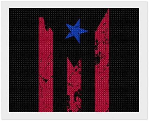 Порто Рико знаме Дијамантски комплети за сликање 5d DIY целосна вежба Rhinestone Arts Wallид декор за возрасни 16 x20