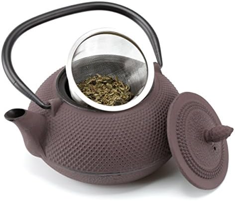 Креативен дом kyusu 30 мл. Сад од чај од леано железо со отстранлива корпа за инфузир од не'рѓосувачки челик, кафеава